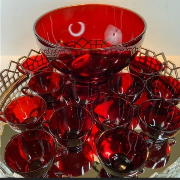 Anchor Hocking Other - SOLD Punch Bowl Anchor Hocking Ruby Red # E14